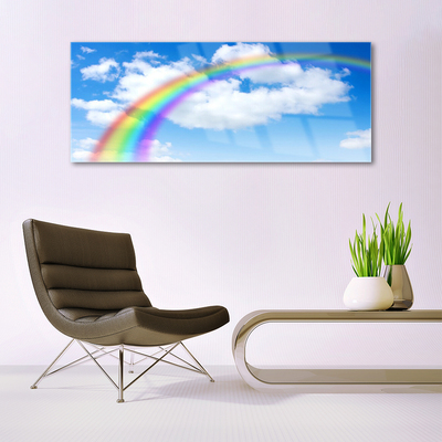 Billede glas Rainbow Sky Clouds Nature