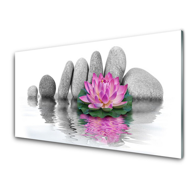 Glas billede Flower Stones Art