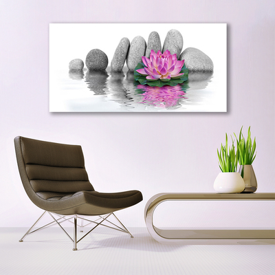 Glas billede Flower Stones Art