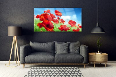 Glas billede Poppies Plant Nature