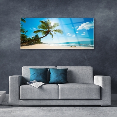 Print på glas Palm Tree Beach Landscape