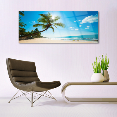 Print på glas Palm Tree Beach Landscape