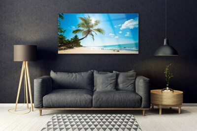 Print på glas Palm Tree Beach Landscape