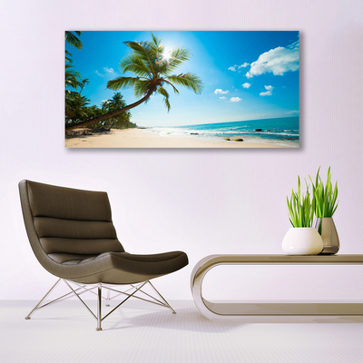 Print på glas Palm Tree Beach Landscape