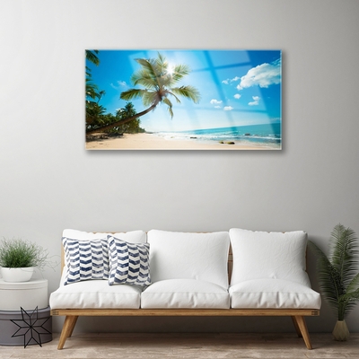 Print på glas Palm Tree Beach Landscape