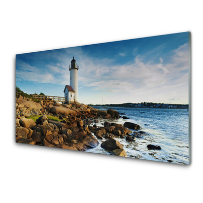 Glasfoto Lighthouse Landscape