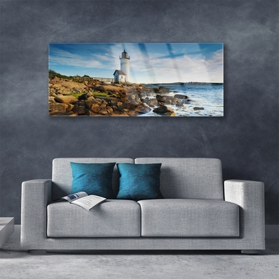 Glasfoto Lighthouse Landscape