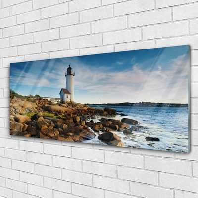 Glasfoto Lighthouse Landscape