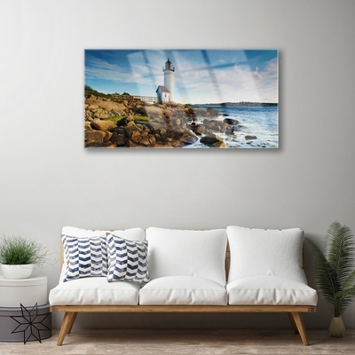 Glasfoto Lighthouse Landscape