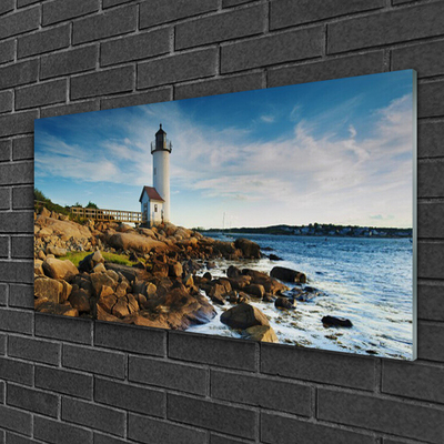 Glasfoto Lighthouse Landscape