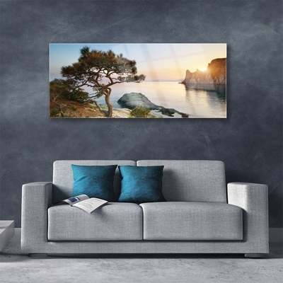 Billede glas Lake Tree Landscape