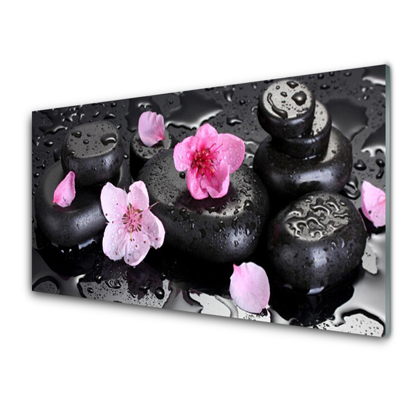 Glas billede Flower Stones Art