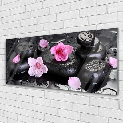 Glas billede Flower Stones Art