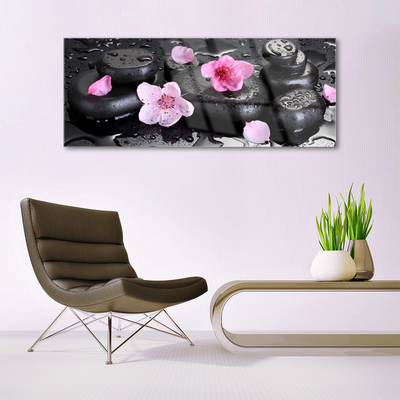 Glas billede Flower Stones Art