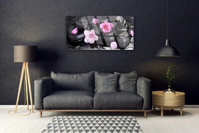 Glas billede Flower Stones Art