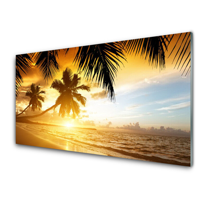 Billede i glas Beach Palm Sea Landscape