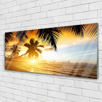 Billede i glas Beach Palm Sea Landscape