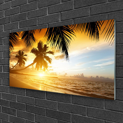 Billede i glas Beach Palm Sea Landscape