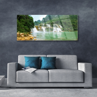 Billede i glas Forest Waterfall Landscape