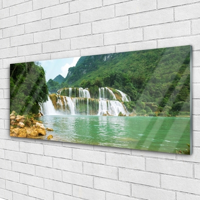 Billede i glas Forest Waterfall Landscape