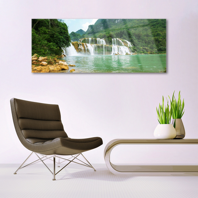 Billede i glas Forest Waterfall Landscape