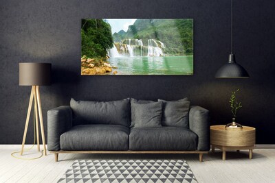 Billede i glas Forest Waterfall Landscape