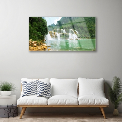 Billede i glas Forest Waterfall Landscape