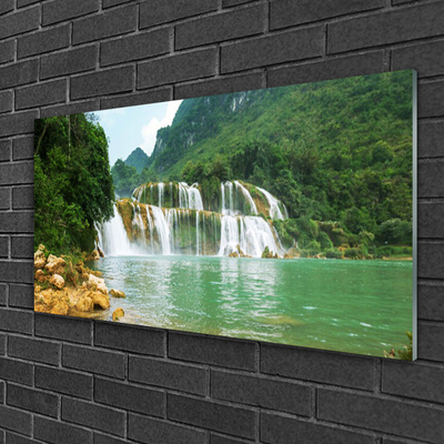 Billede i glas Forest Waterfall Landscape