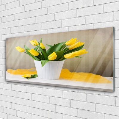 Print på glas Tulipaner Blomster Plante