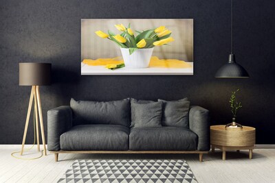 Print på glas Tulipaner Blomster Plante