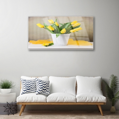 Print på glas Tulipaner Blomster Plante