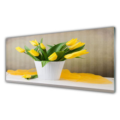 Print på glas Tulipaner Blomster Plante