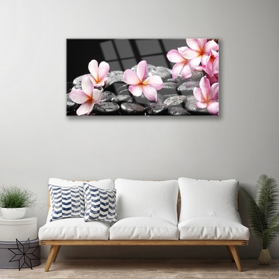 Glas billede Flower Wall Plumeria