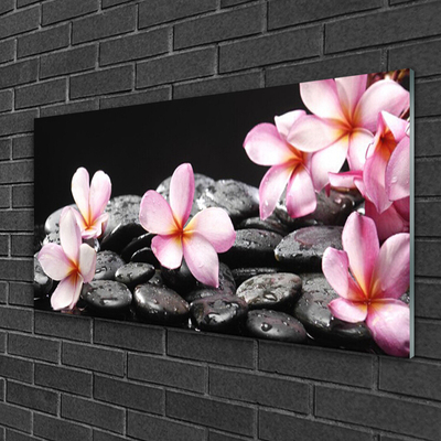 Glas billede Flower Wall Plumeria