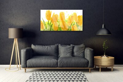 Print på glas Tulipaner Blomster Plante