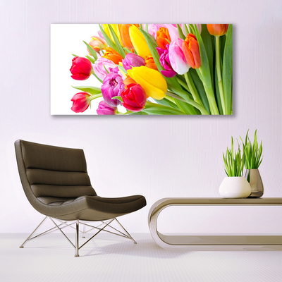 Glasfoto Tulipaner Blomster Plante