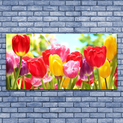 Billede i glas Tulipaner Blomster Plante