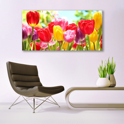 Billede i glas Tulipaner Blomster Plante