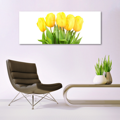 Glas billede Tulipaner Blomster Plante