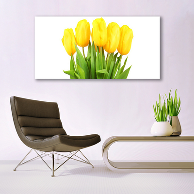 Glas billede Tulipaner Blomster Plante