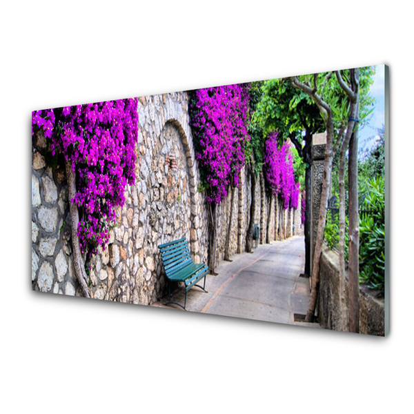 Billede glas Alley Bench Flowers