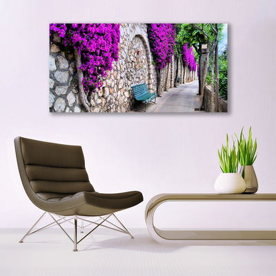 Billede glas Alley Bench Flowers