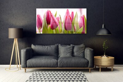 Glasfoto Tulipaner Blomster Plante