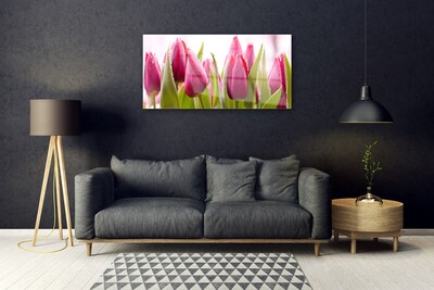 Glasfoto Tulipaner Blomster Plante