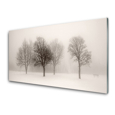 Billede i glas Snow Trees Landscape