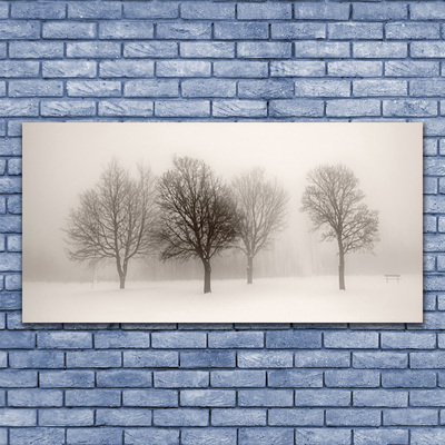 Billede i glas Snow Trees Landscape