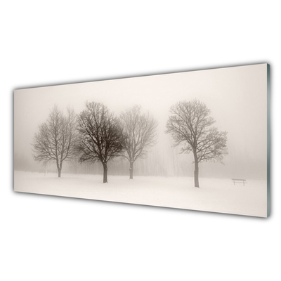 Billede i glas Snow Trees Landscape