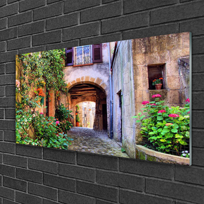 Print på glas Alley Flowers Houses Plant