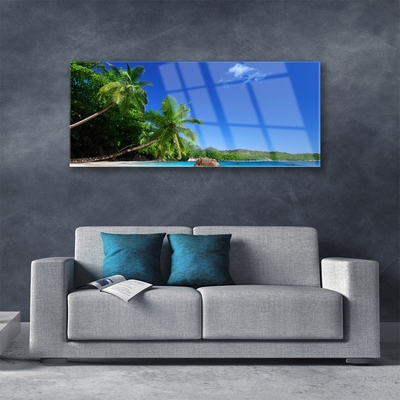 Billede i glas Palm Trees Beach Landscape