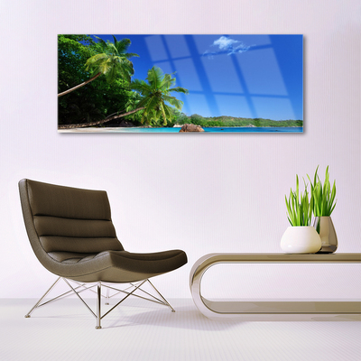 Billede i glas Palm Trees Beach Landscape